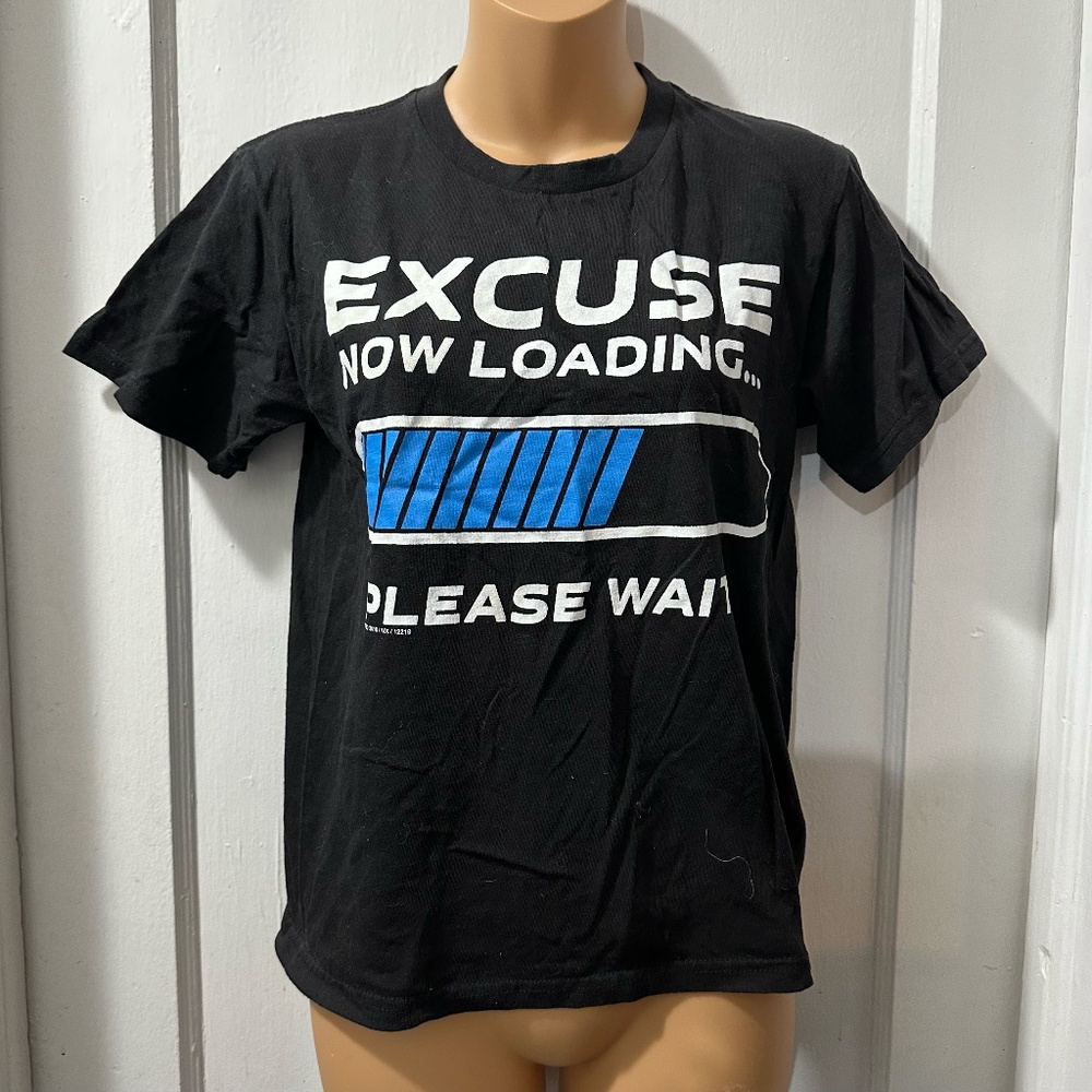 Excuse Loading Please Wait Black Graphic Short‎ Sleeve in M